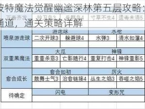 哈利波特魔法觉醒幽谧深林第五层攻略：解锁秘密通道，通关策略详解