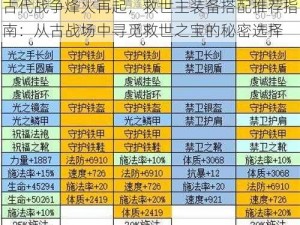 古代战争烽火再起，救世主装备搭配推荐指南：从古战场中寻觅救世之宝的秘密选择