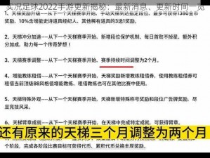 实况足球2022手游更新揭秘：最新消息、更新时间一览