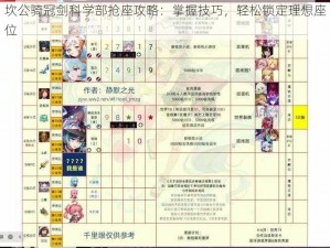 坎公骑冠剑科学部抢座攻略：掌握技巧，轻松锁定理想座位