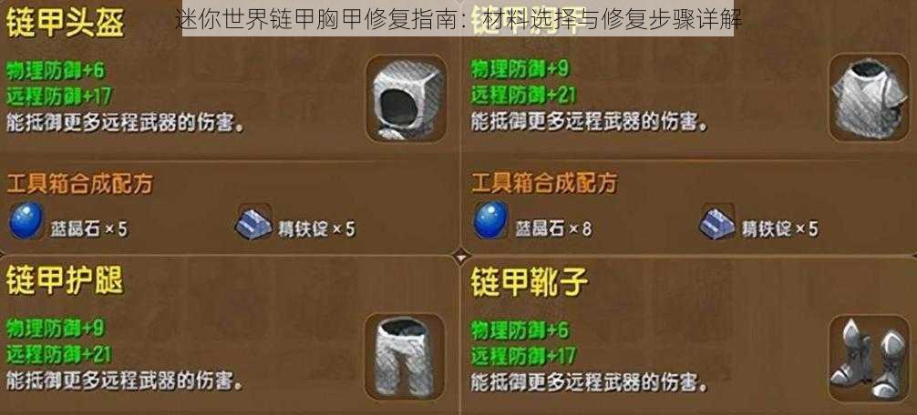 迷你世界链甲胸甲修复指南：材料选择与修复步骤详解