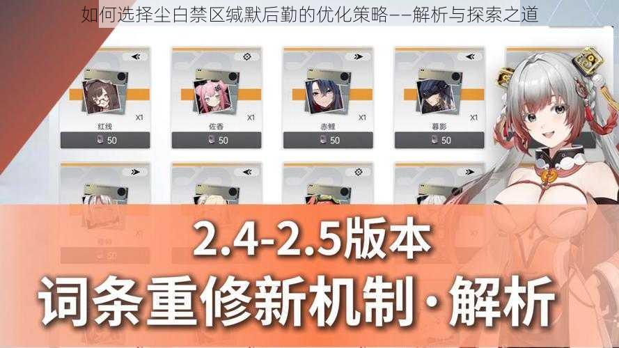 如何选择尘白禁区缄默后勤的优化策略——解析与探索之道