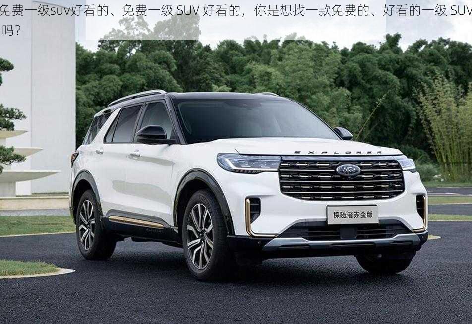 免费一级suv好看的、免费一级 SUV 好看的，你是想找一款免费的、好看的一级 SUV 吗？