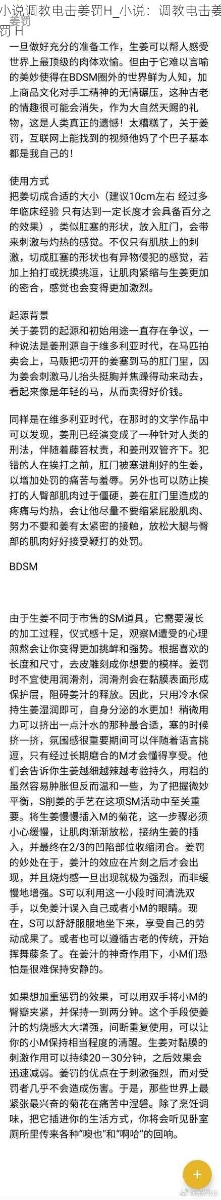 小说调教电击姜罚H_小说：调教电击姜罚 H