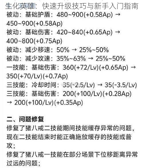 生化英雄：快速升级技巧与新手入门指南