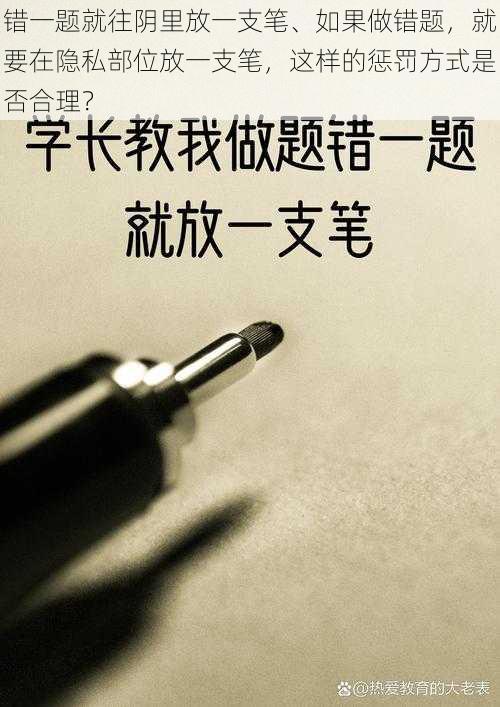 错一题就往阴里放一支笔、如果做错题，就要在隐私部位放一支笔，这样的惩罚方式是否合理？