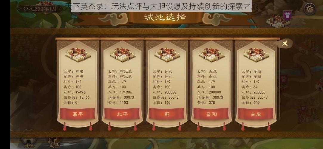 天下英杰录：玩法点评与大胆设想及持续创新的探索之旅