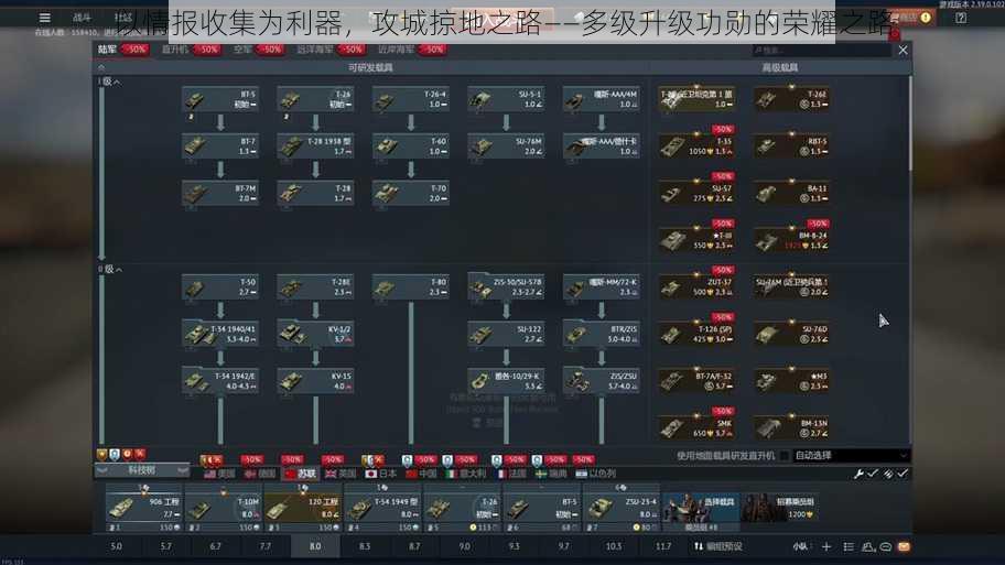 以情报收集为利器，攻城掠地之路——多级升级功勋的荣耀之路