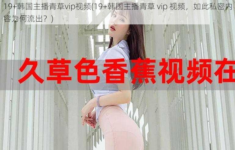 19+韩国主播青草vip视频(19+韩国主播青草 vip 视频，如此私密内容为何流出？)