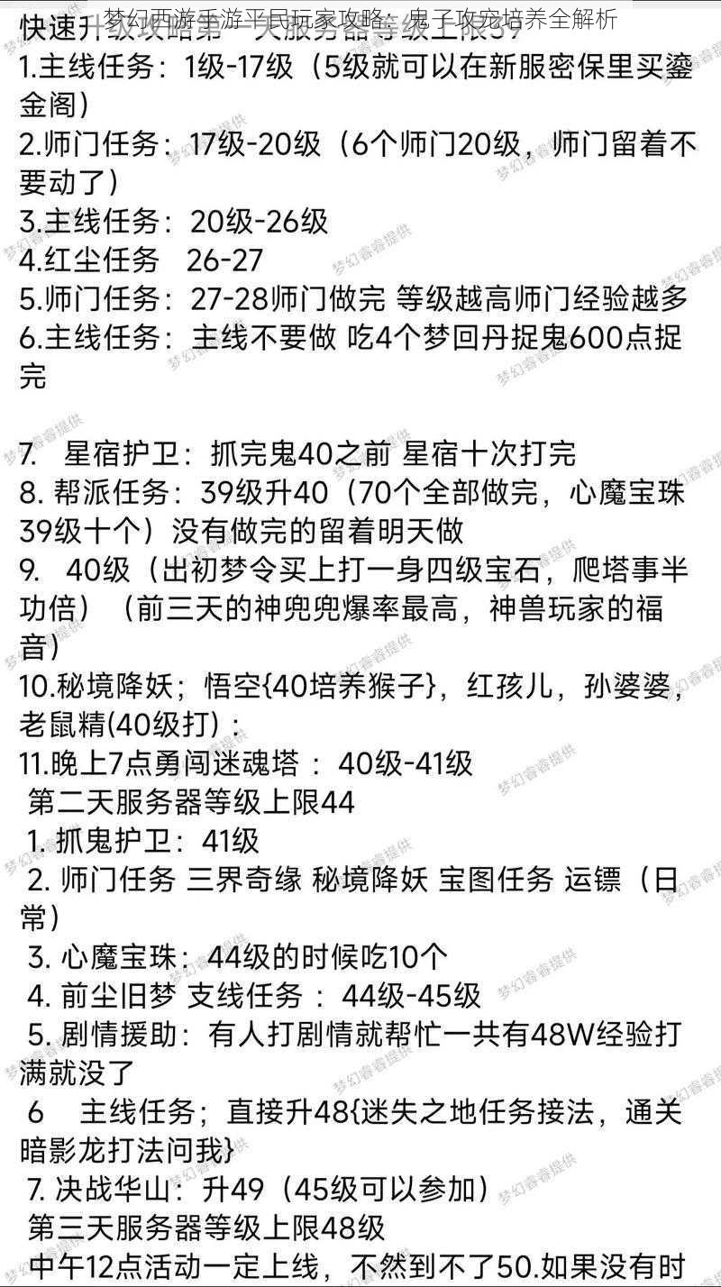 梦幻西游手游平民玩家攻略：鬼子攻宠培养全解析