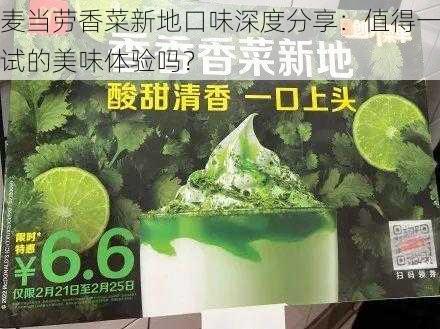 麦当劳香菜新地口味深度分享：值得一试的美味体验吗？