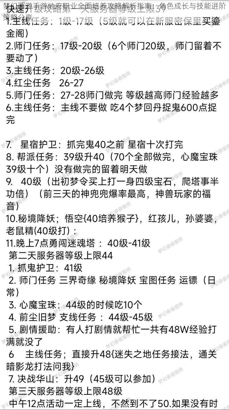 梦幻西游手游地府职业全面培养攻略解析指南：角色成长与技能进阶策略分享