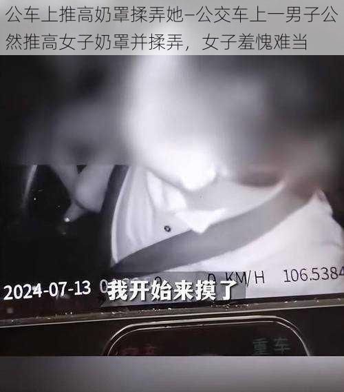 公车上推高奶罩揉弄她—公交车上一男子公然推高女子奶罩并揉弄，女子羞愧难当