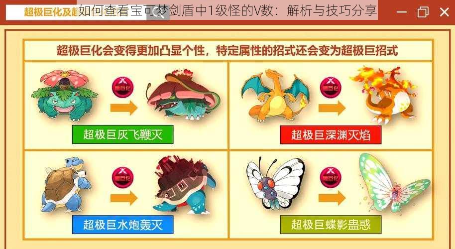 如何查看宝可梦剑盾中1级怪的V数：解析与技巧分享