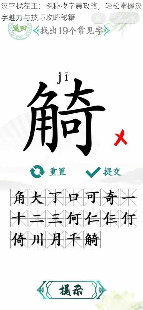 汉字找茬王：探秘找字暴攻略，轻松掌握汉字魅力与技巧攻略秘籍