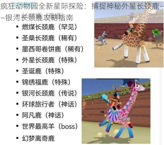 疯狂动物园全新星际探险：捕捉神秘外星长颈鹿——银河长颈鹿攻略指南