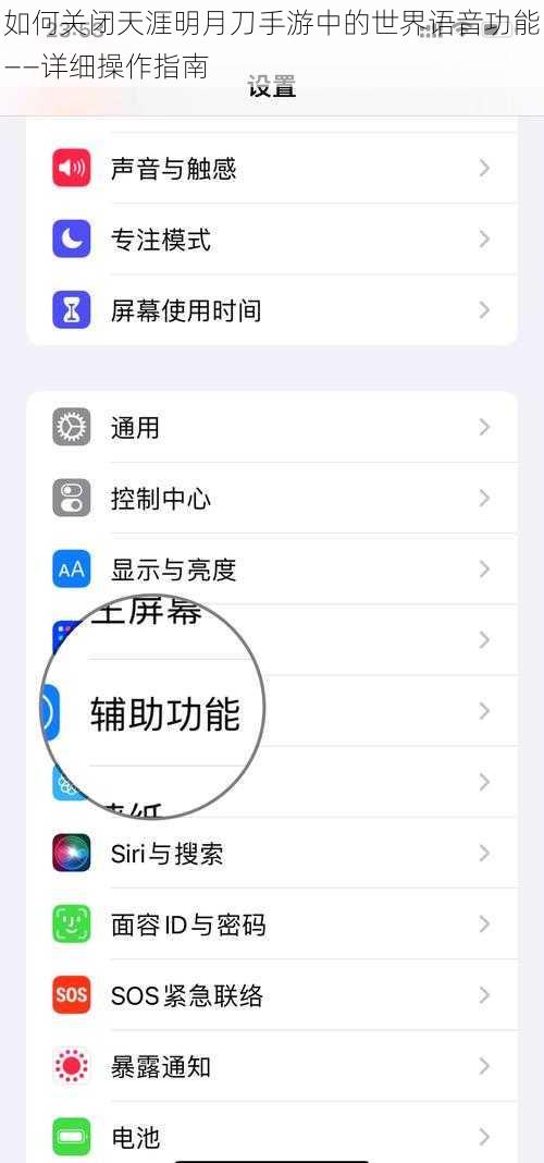 如何关闭天涯明月刀手游中的世界语音功能——详细操作指南