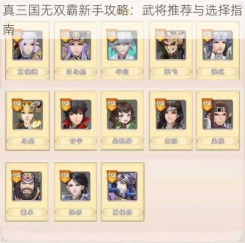 真三国无双霸新手攻略：武将推荐与选择指南